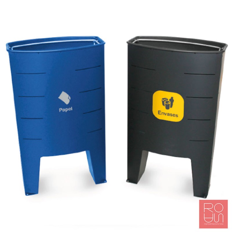 Paperera per reciclatge exterior model Praga de 60 Litres